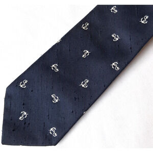 Pride of England Nautical Anchor Tie Navy Blue Sailing Boating